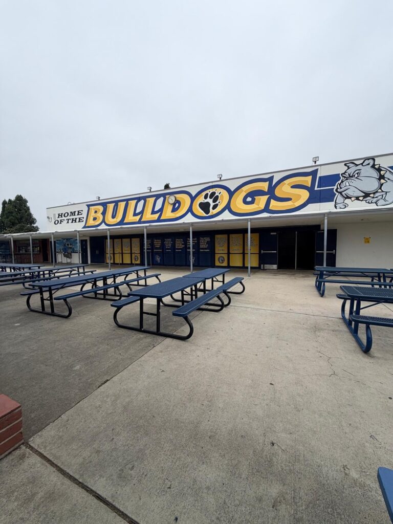 Columbus Tustin Middle School exterior during Smyl OC Dentistry community outreach event